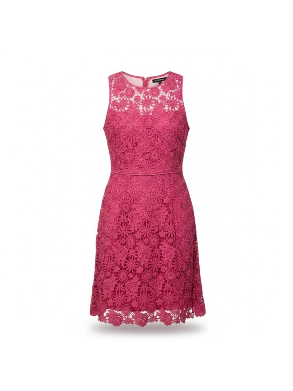 White House Black Market Womens Magenta Lace Sleeveless A-Line Floral Dress Size